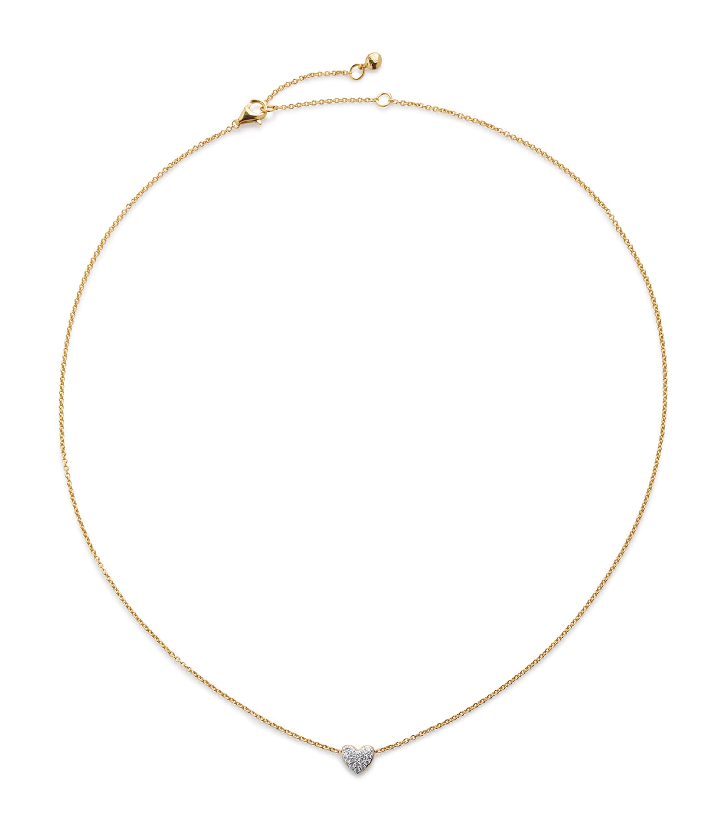 Monica Vinader Gold Vermeil and Diamond Heart Necklace Gold/diamond