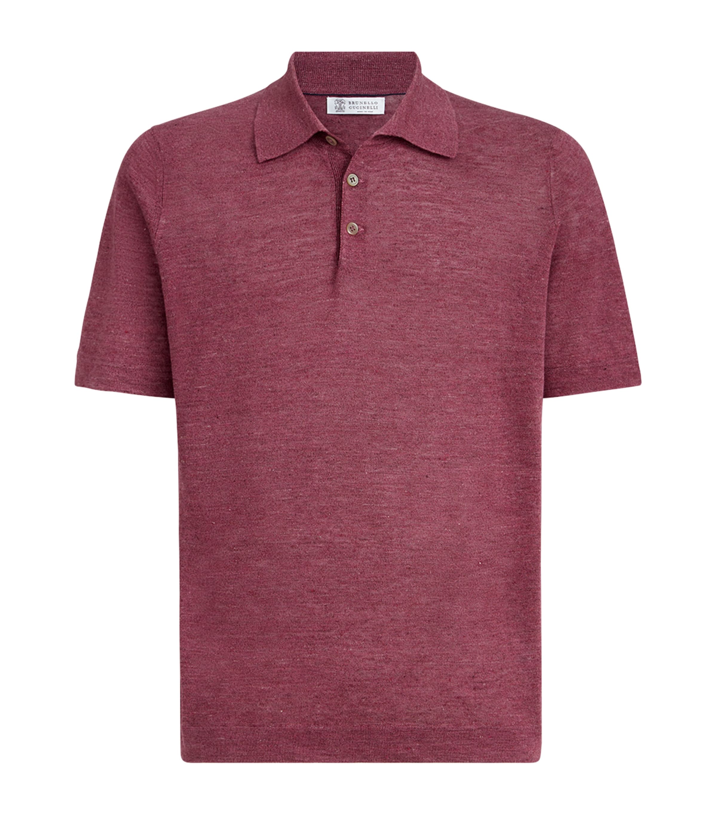 Linen-Cotton Polo Sweater