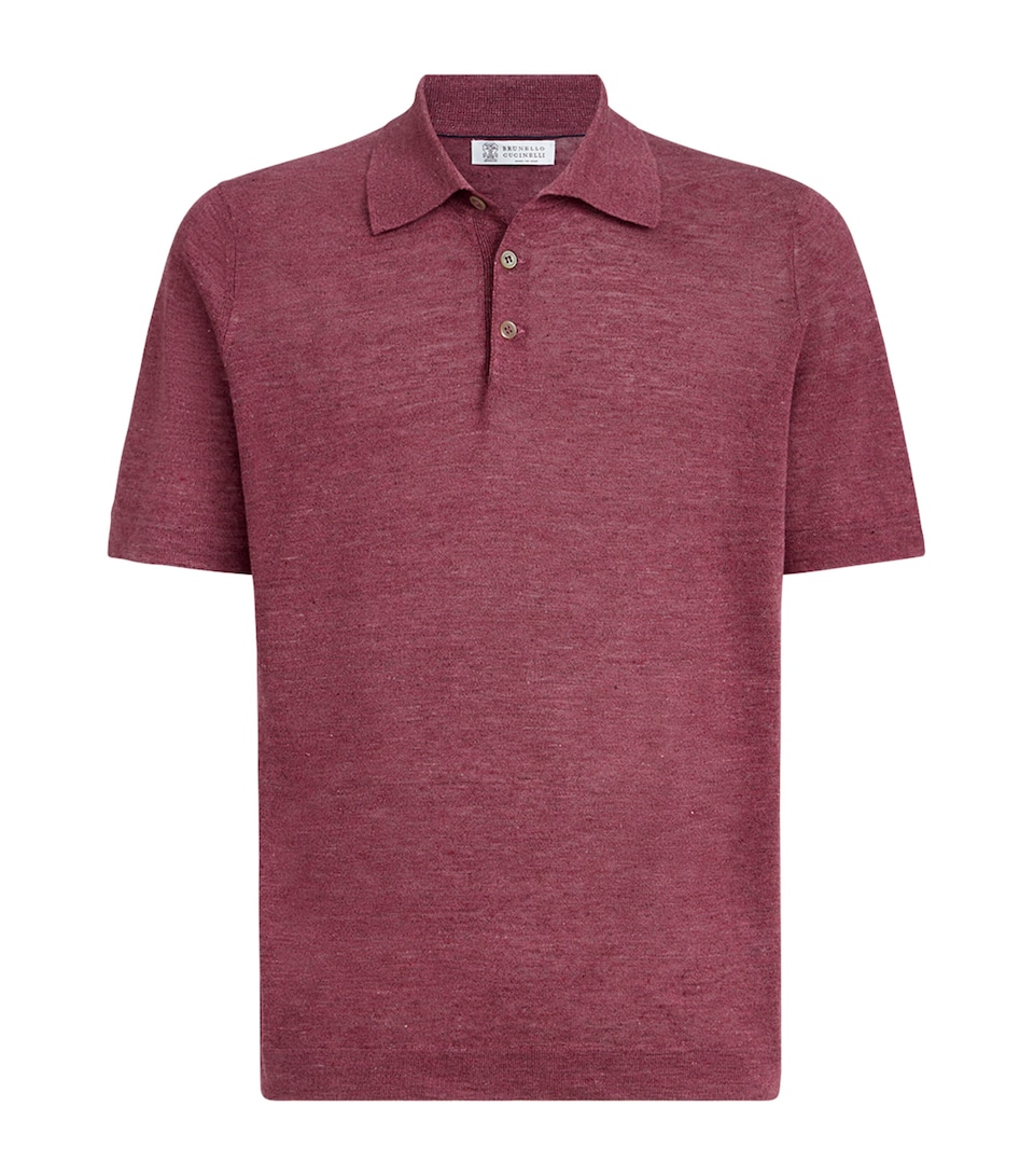 Linen-Cotton Polo Sweater