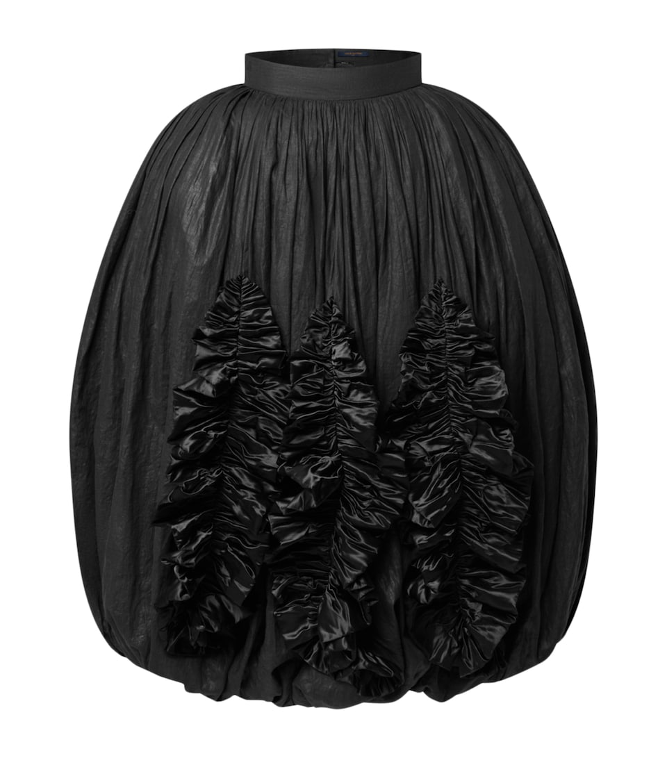 LOUIS VUITTON Womens Ruffle-Trim Balloon Midi Skirt Black