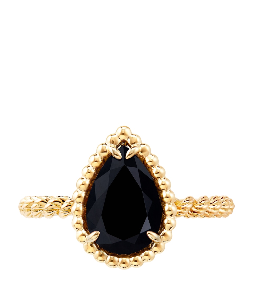 Boucheron Small Yellow Gold and Onyx Serpent Bohème Ring Yellow Gold