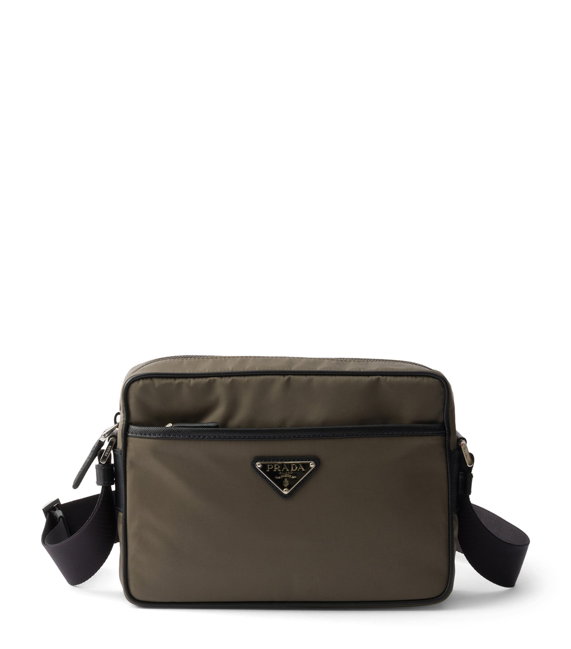 Prada Re-Nylon Saffiano Leather-Trim Shoulder Bag Grey