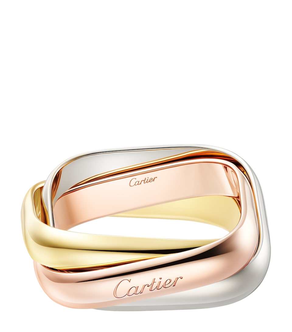 Medium Yellow, White and Rose Gold Trinity Ring
