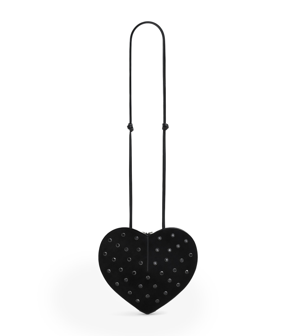 Suede Embellished Le Coeur Shoulder Bag