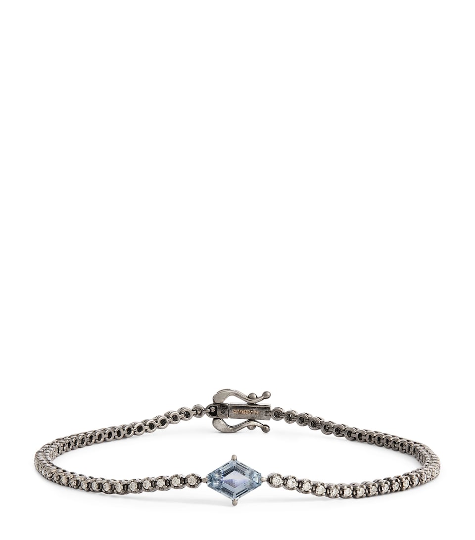 Blackened White Gold, Diamond and Sapphire Kent Bracelet