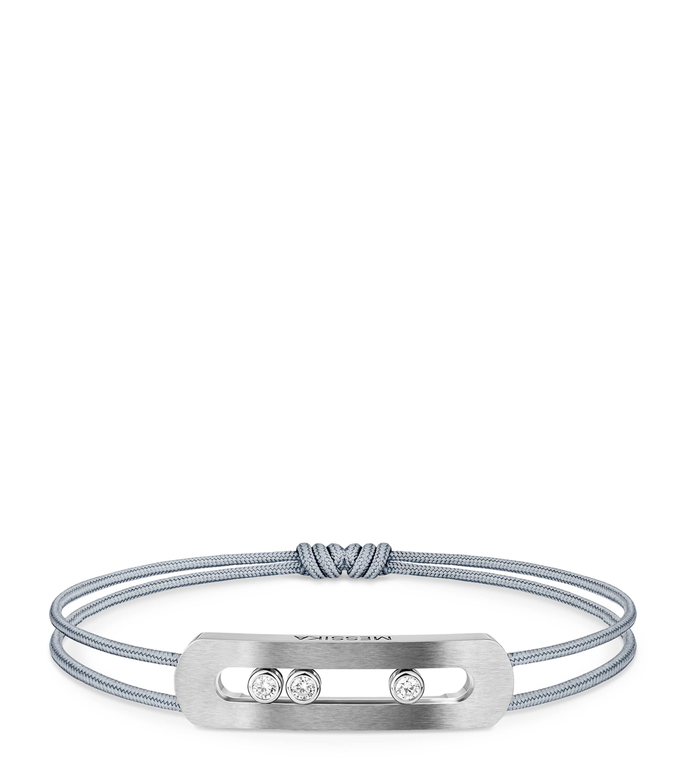 Move Titanium and Diamond Cord Bracelet (0.23ct)