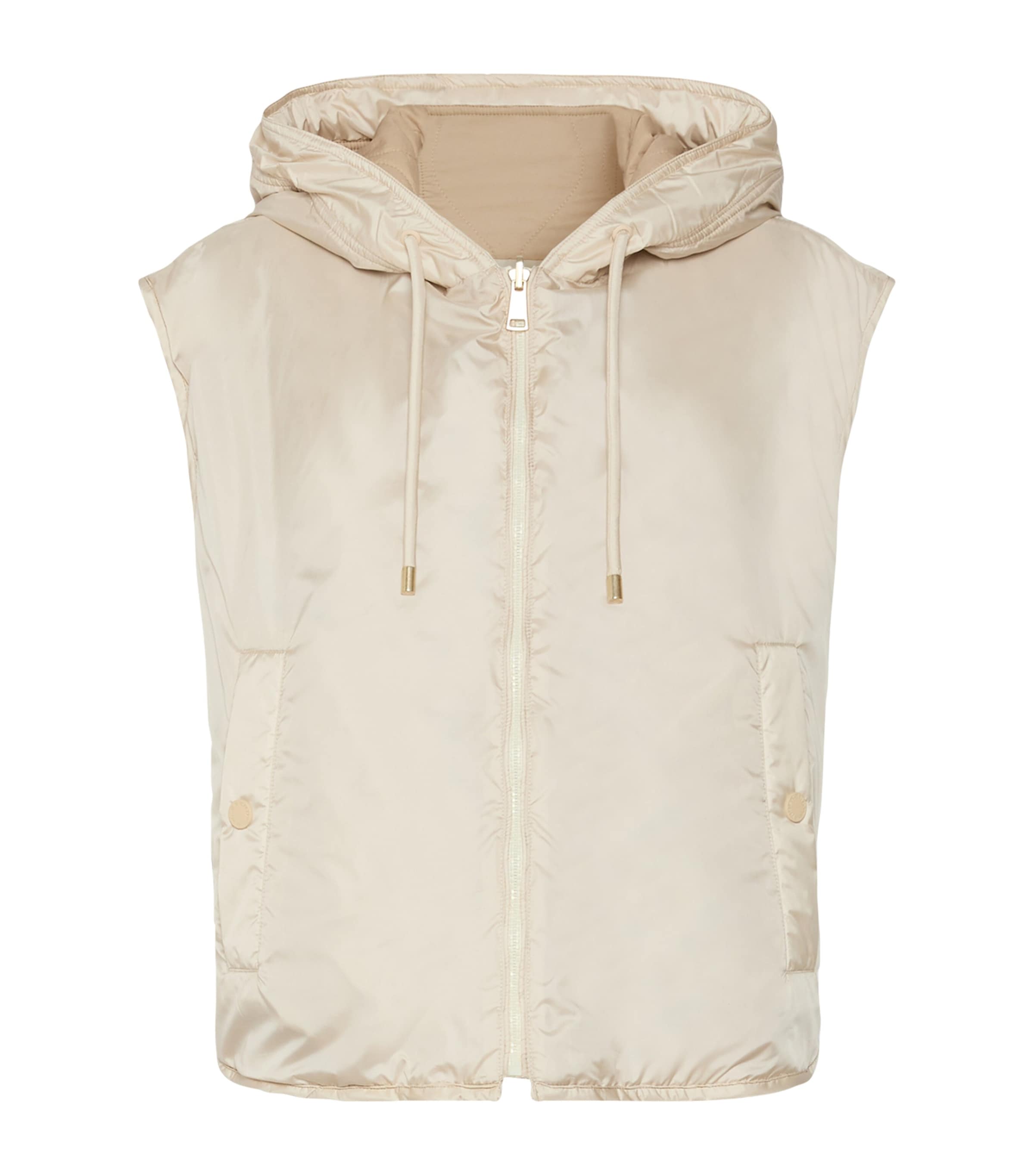 Weekend Max Mara Womens Reversible Hooded Puffer Gilet Ivory