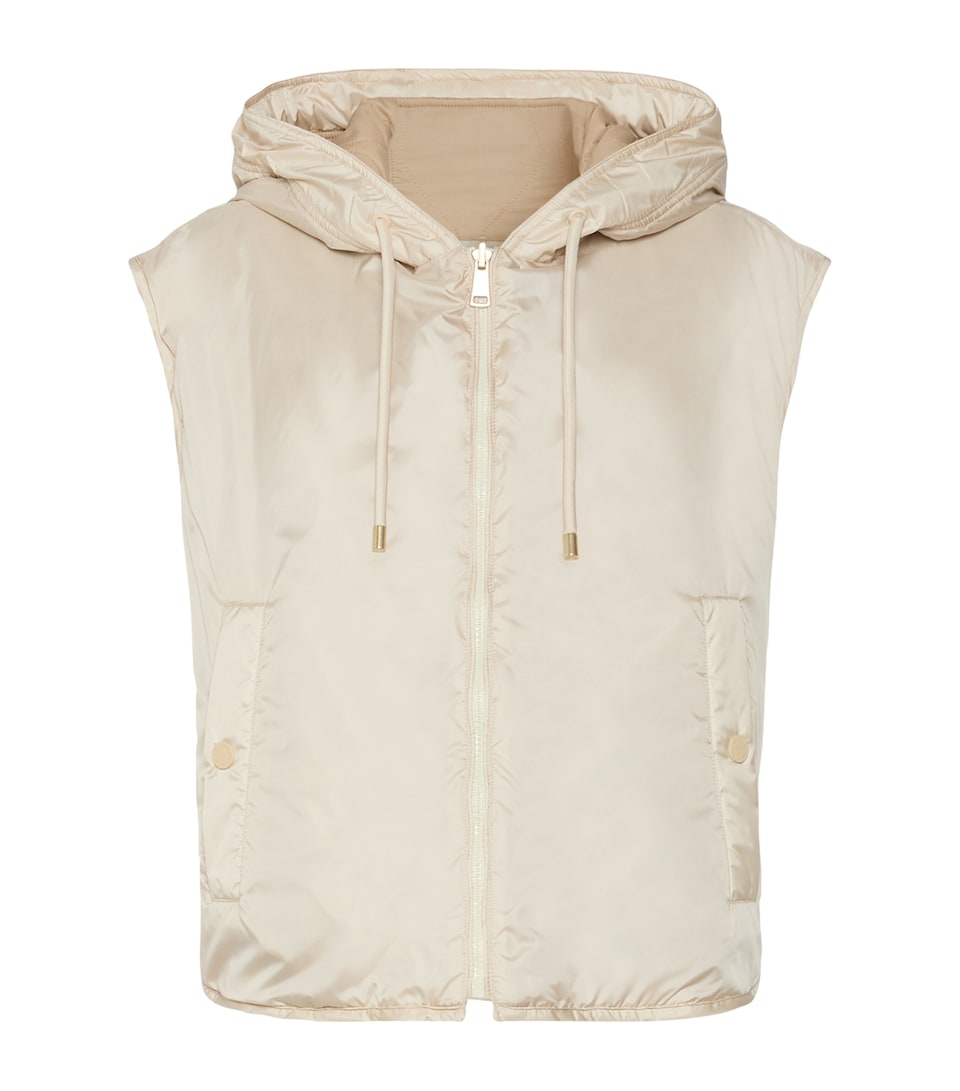 Weekend Max Mara Womens Reversible Hooded Puffer Gilet Ivory