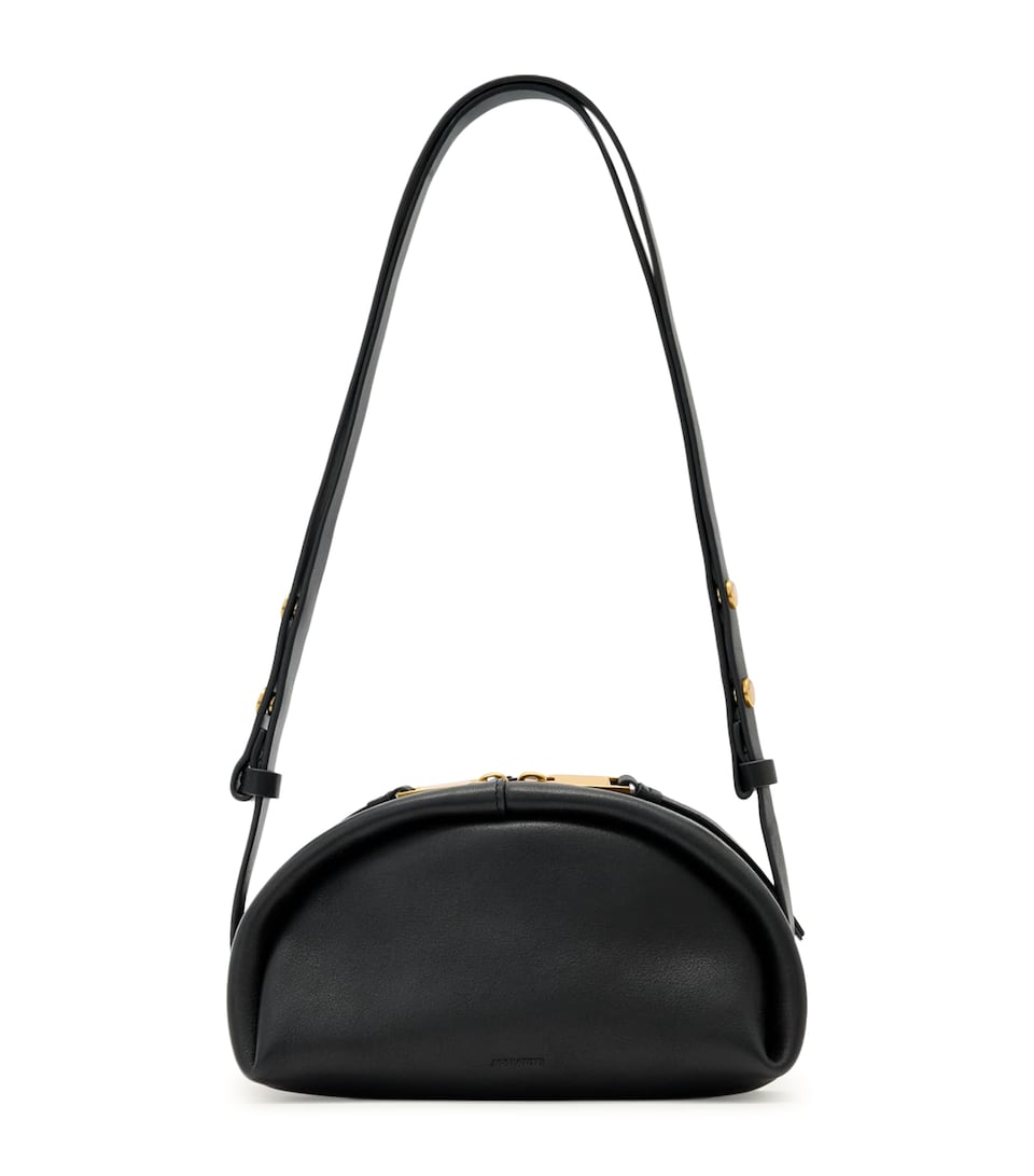 AllSaints Leather Rosalie Arc Cross-Body Bag Black