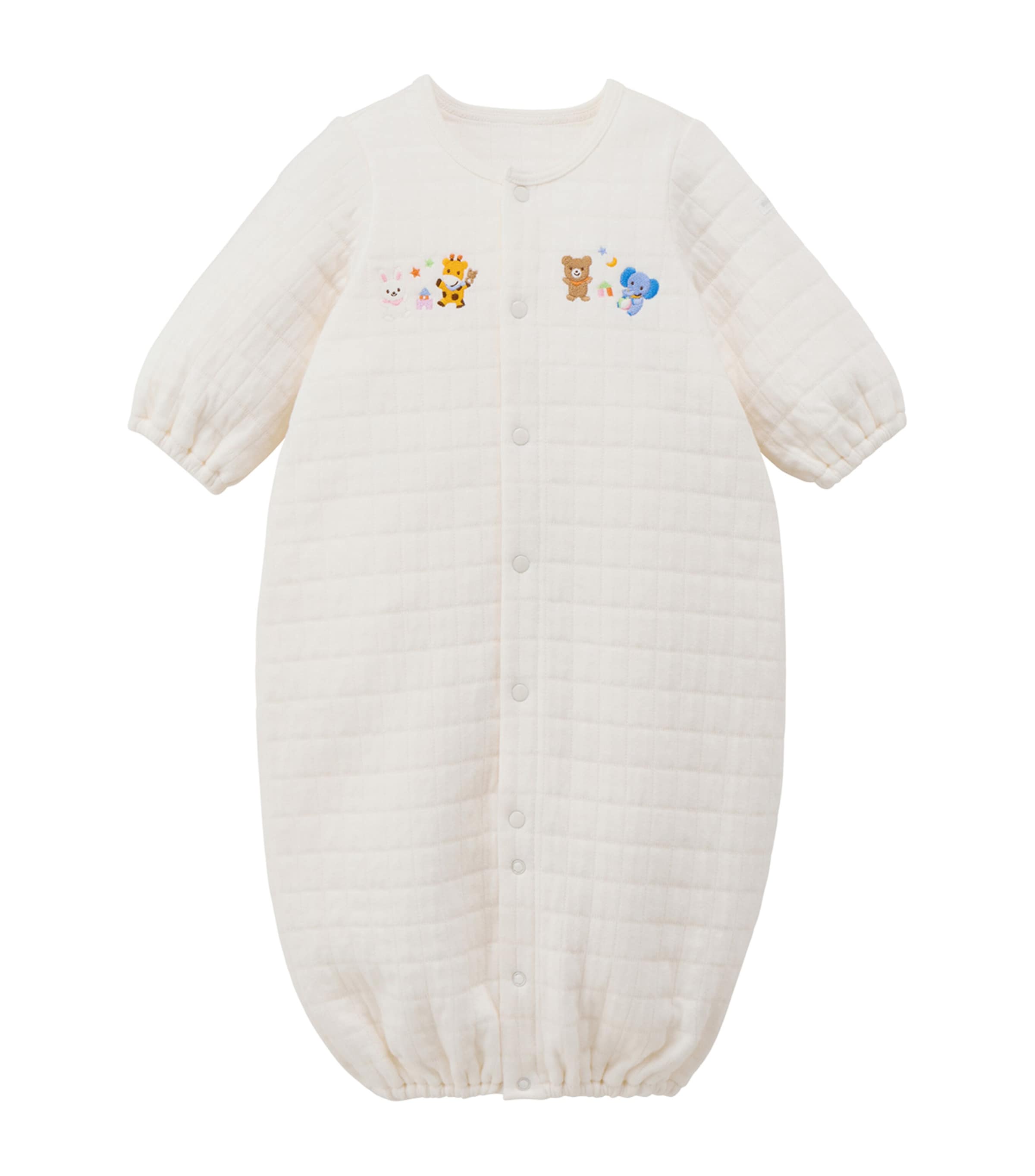 Miki House Animal Embroidered Playsuit (1 Month)