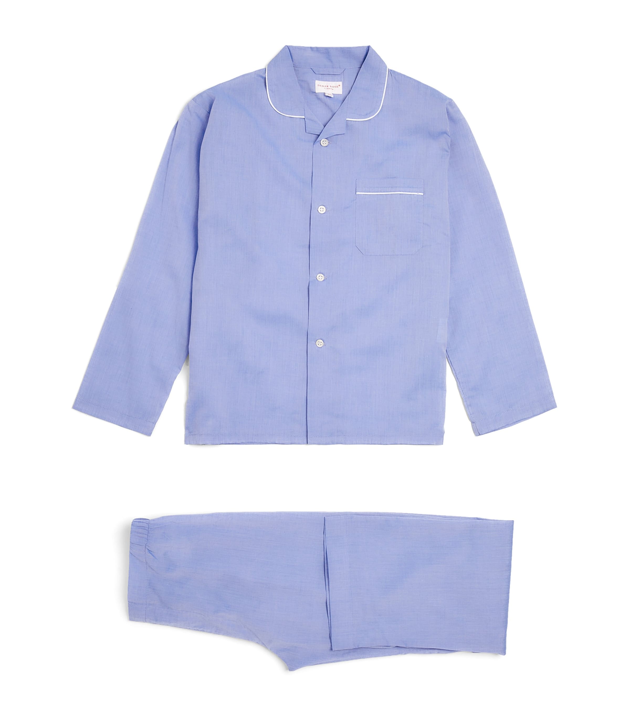 Derek Rose Kids Cotton Amalfi Pyjama Set (3-16 Years) Amalfi Blue