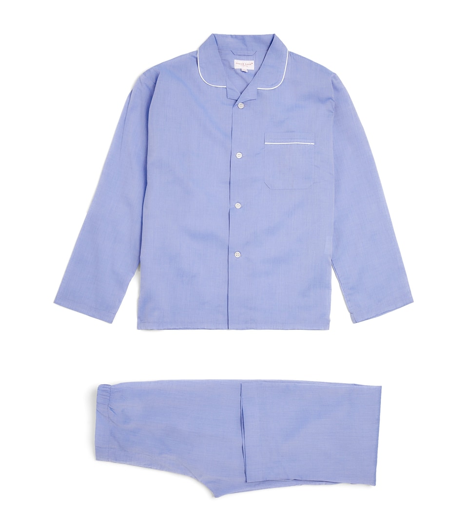 Derek Rose Kids Cotton Amalfi Pyjama Set (3-16 Years) Amalfi Blue