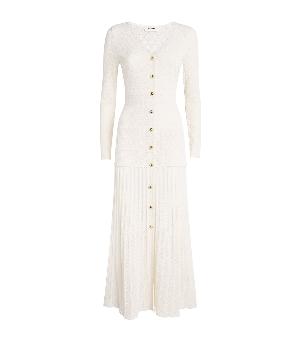 Knit V-Neck Midi Dress