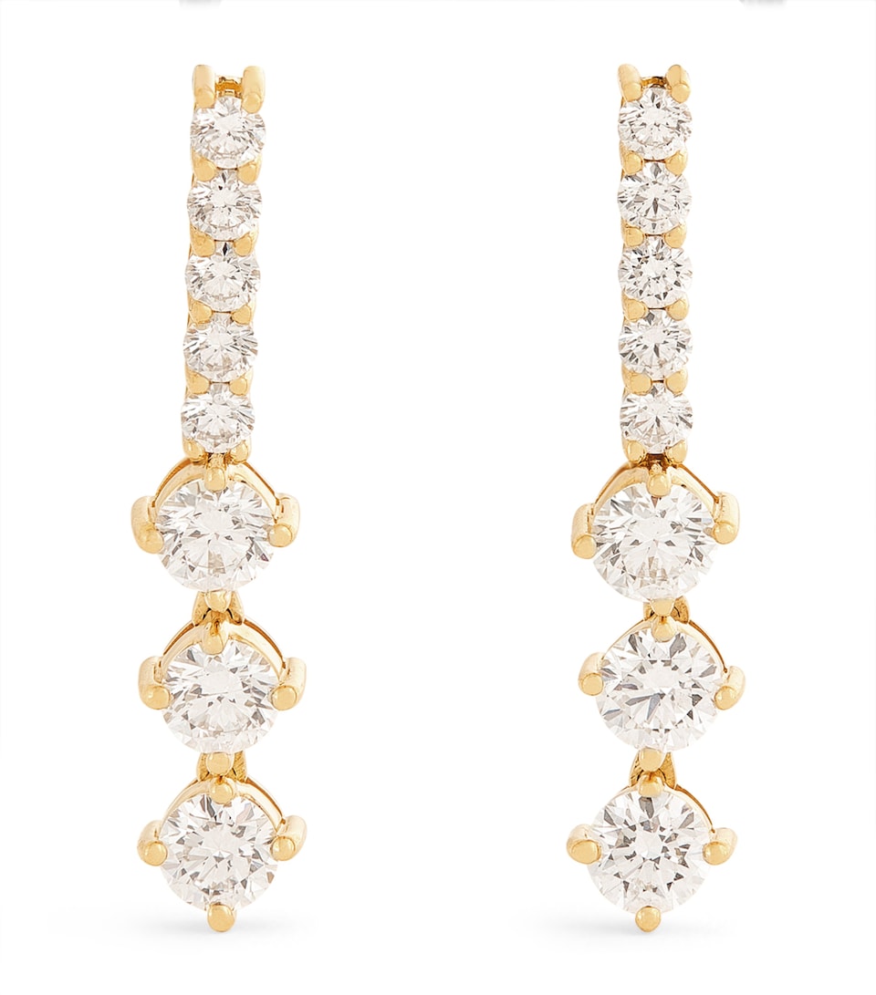 Medium Yellow Gold and Diamond Stella Earrings