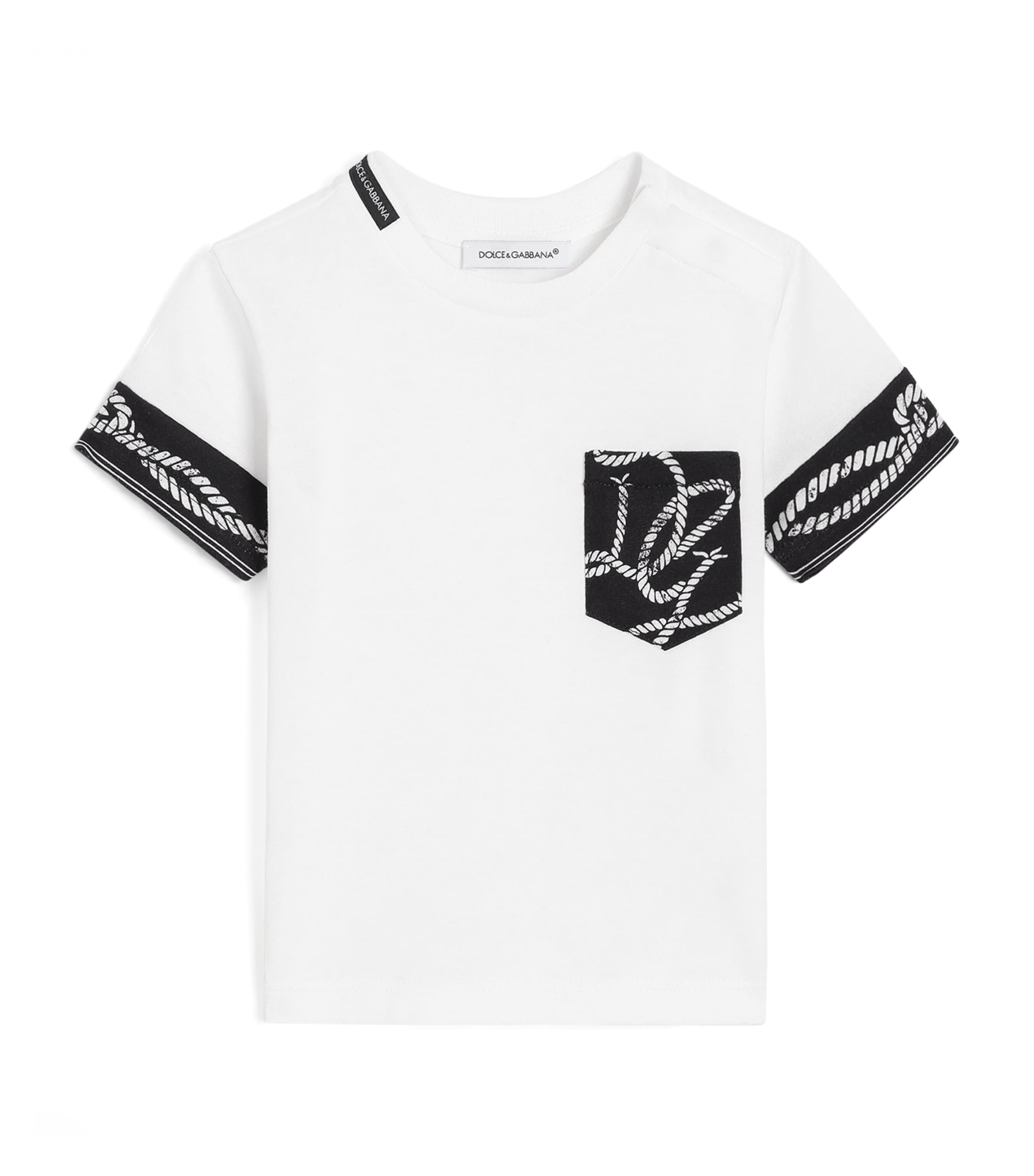 Dolce&Gabbana Kids Cotton Rope Print T-Shirt (3-30 Months) White