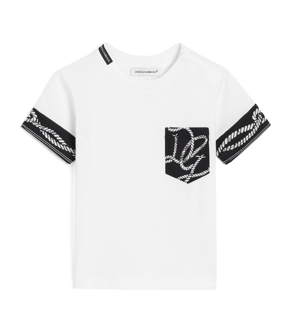 Dolce&Gabbana Kids Cotton Rope Print T-Shirt (3-30 Months) White