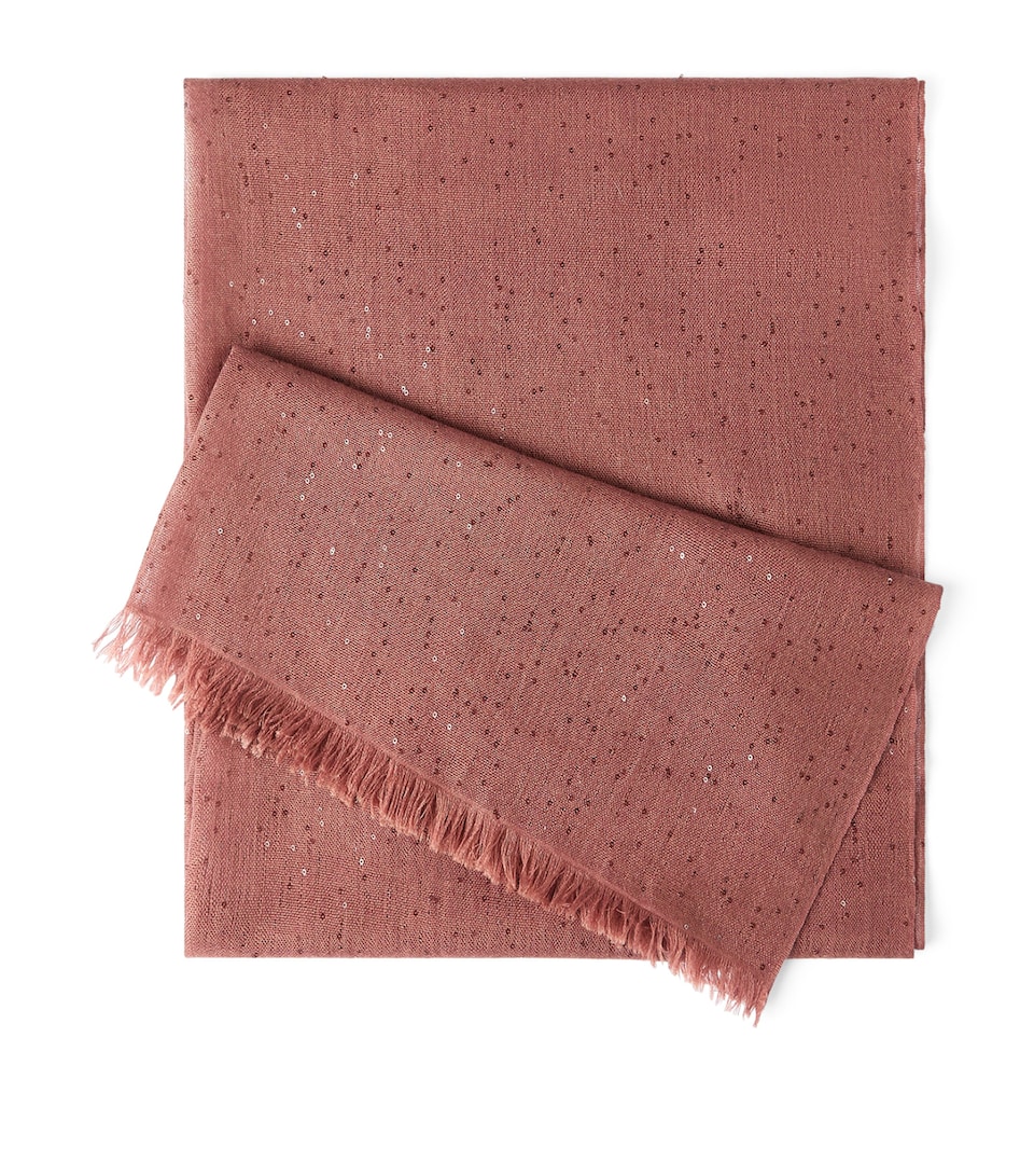 Brunello Cucinelli Cashmere-Silk Sequinned Scarf