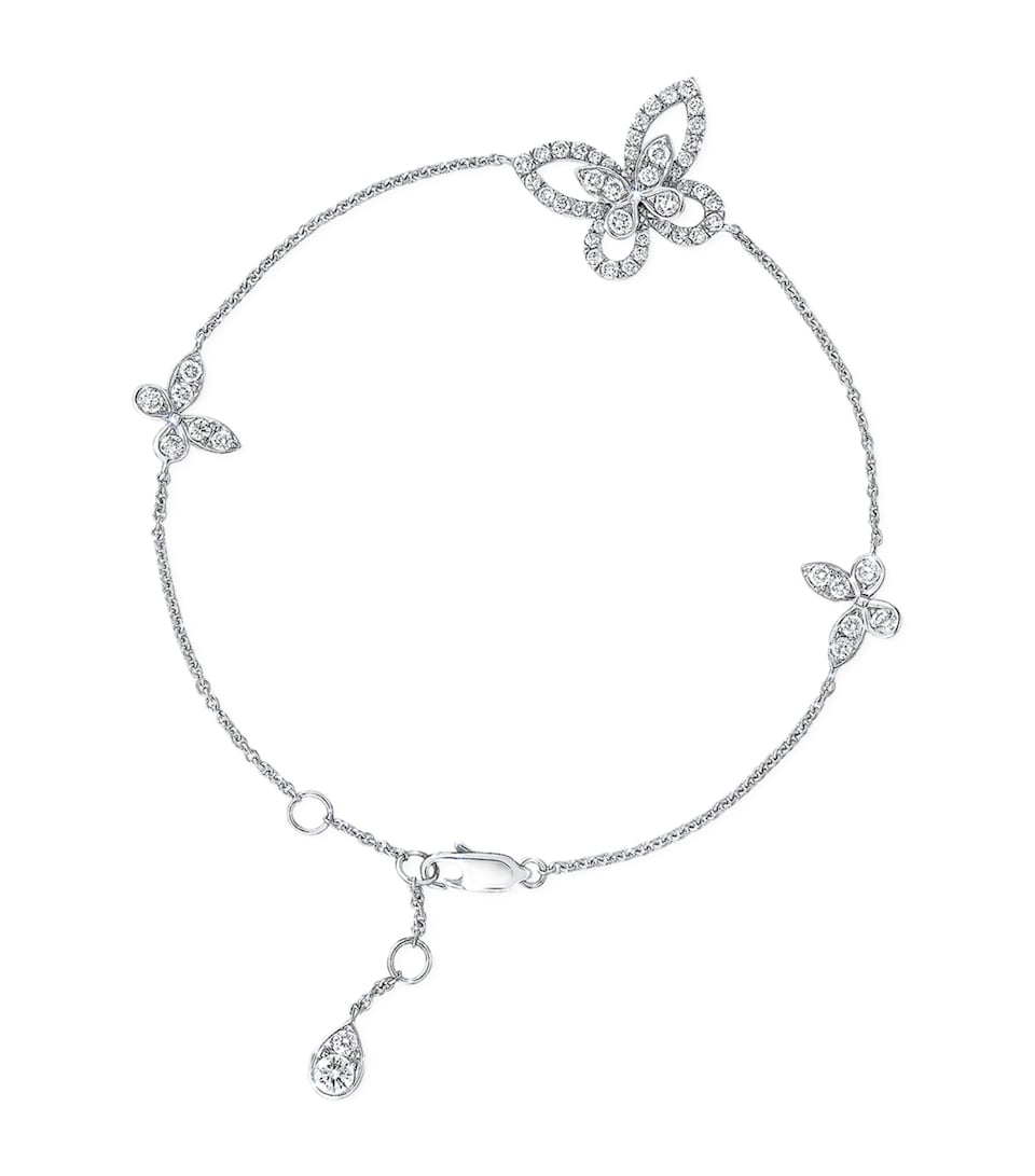 White Gold and Diamond Butterfly Bracelet