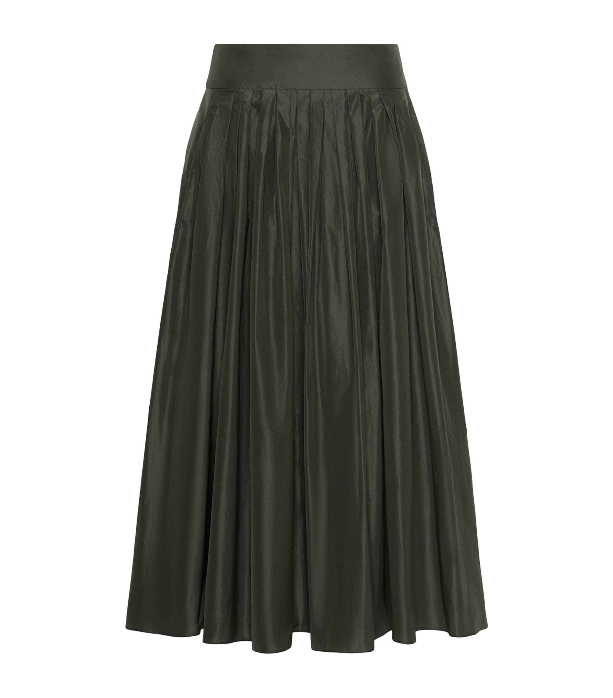 Max Mara Womens Pleated Maxi Skirt Dark Green
