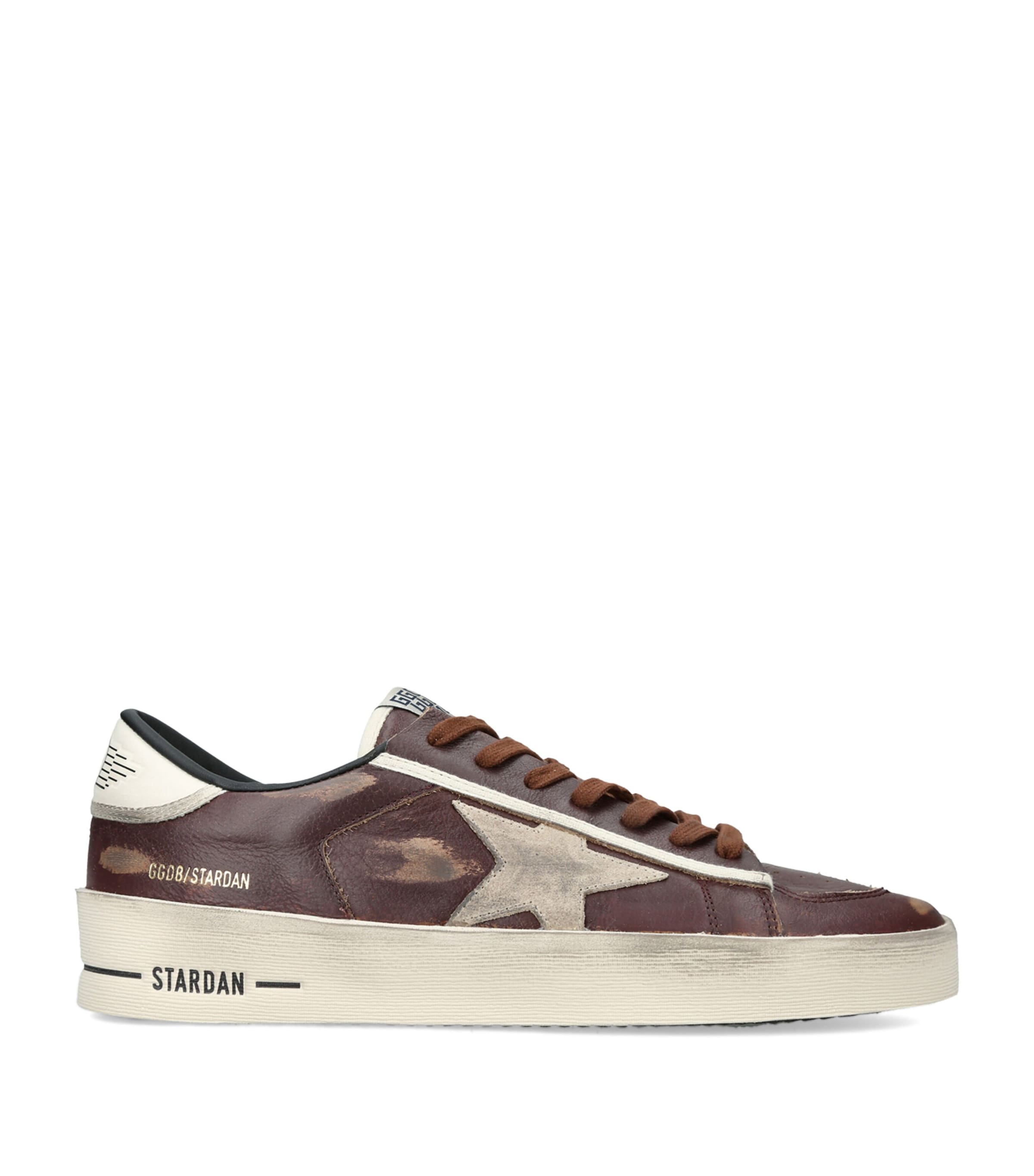Golden Goose Leather Stardan Sneakers Wine Comb