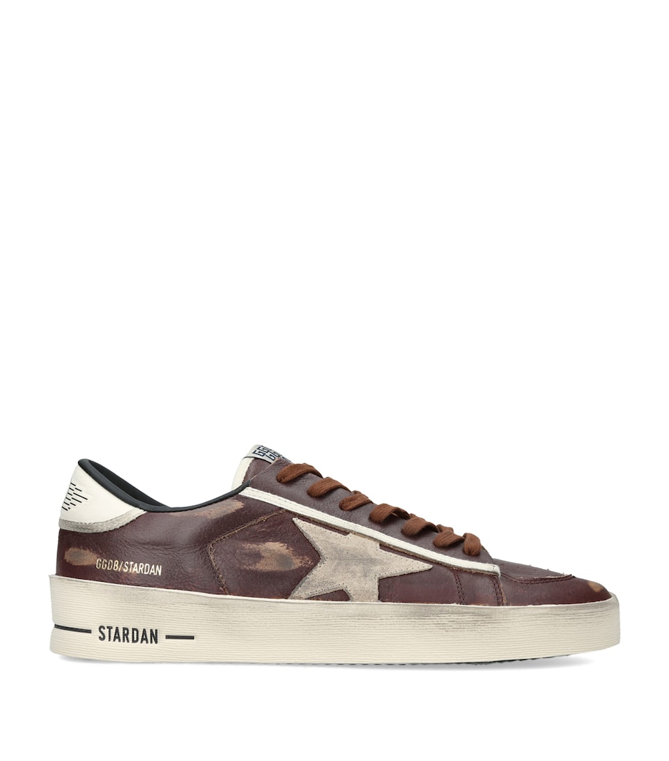 Golden Goose Leather Stardan Sneakers Wine Comb