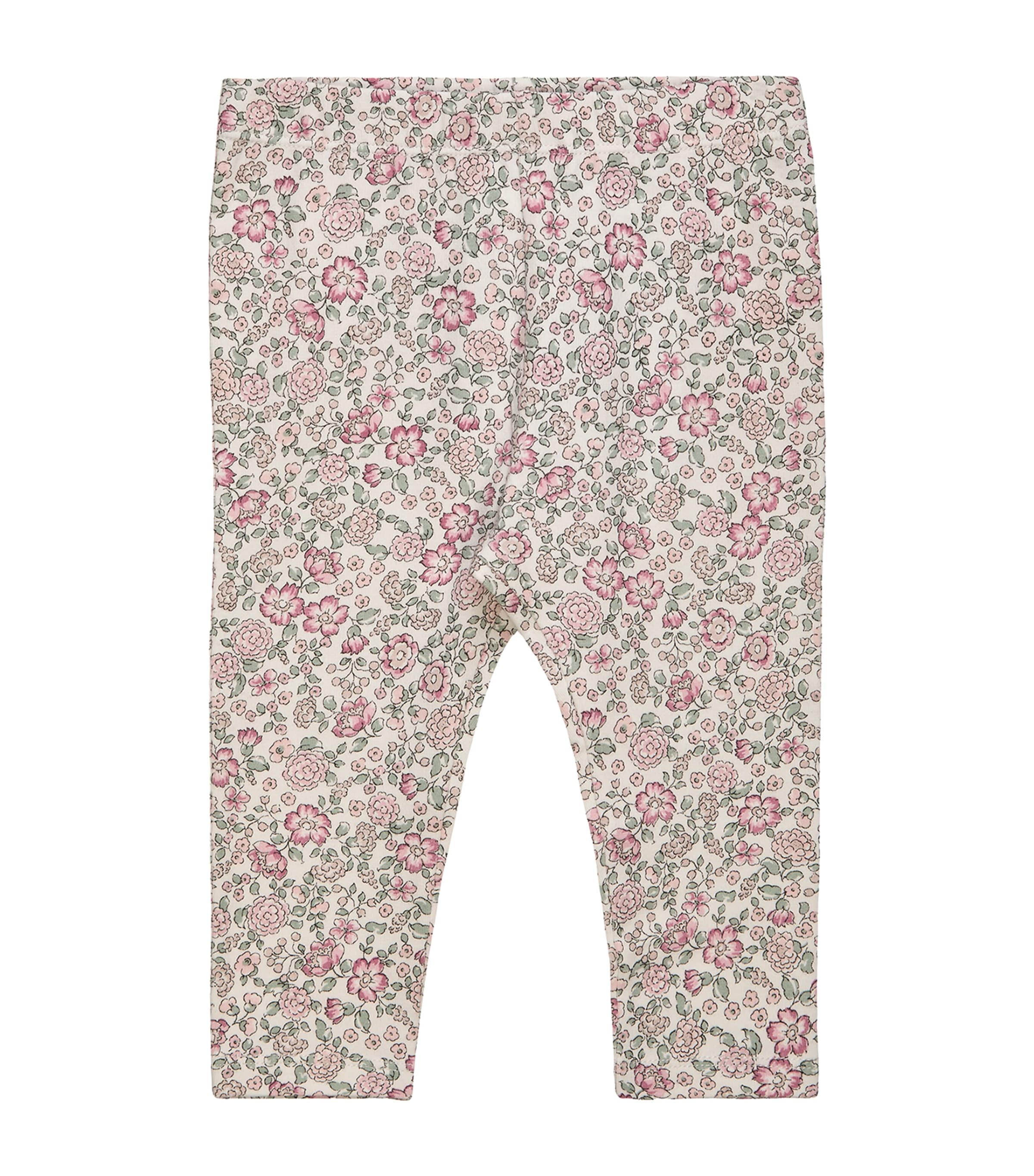 Trotters Stretch-Cotton Floral Arabella Leggings (6-24 Months) Pink