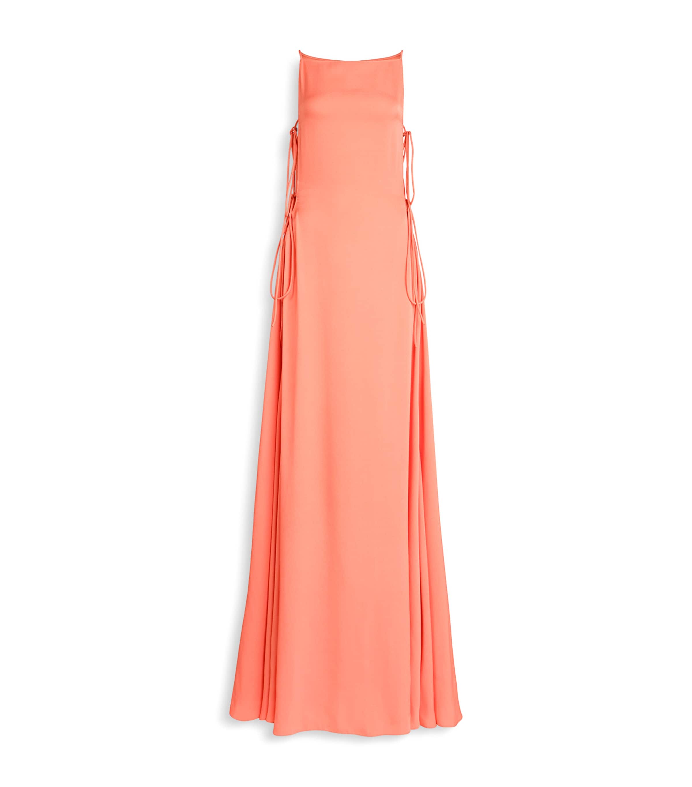 Alaïa Womens Cady Tied Maxi Dress Coral