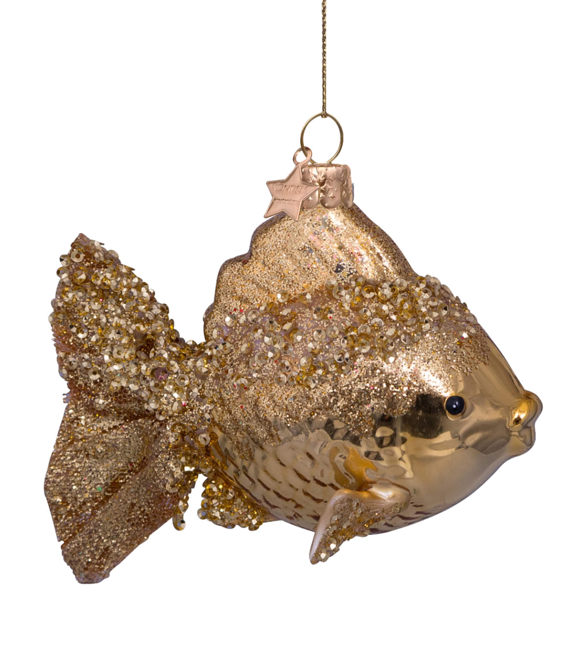 Harrods Fish Tree Decoration Gold