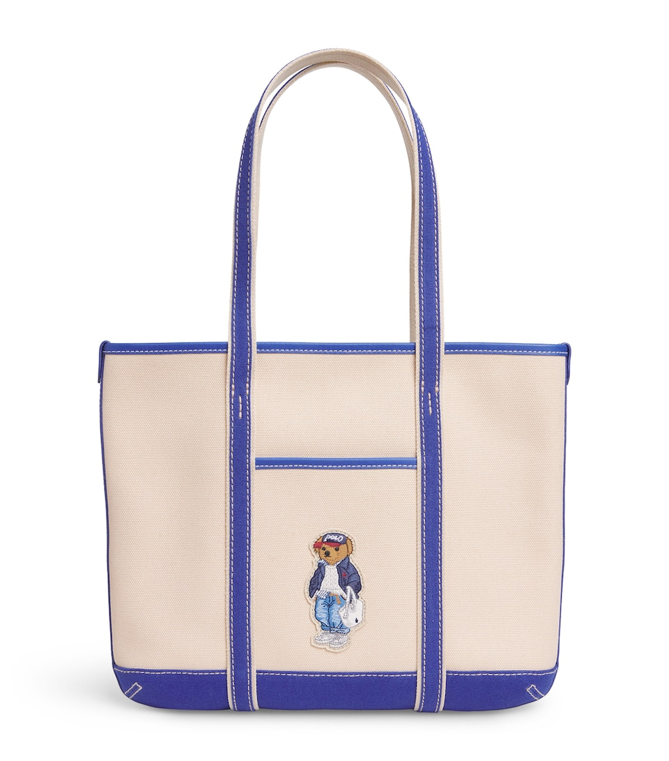 Small Canvas Polo Bear Tote Bag