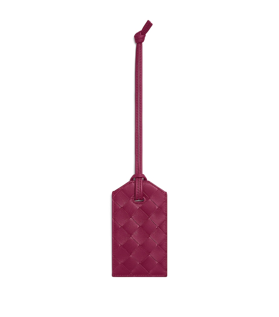 Intrecciato Leather Luggage Tag