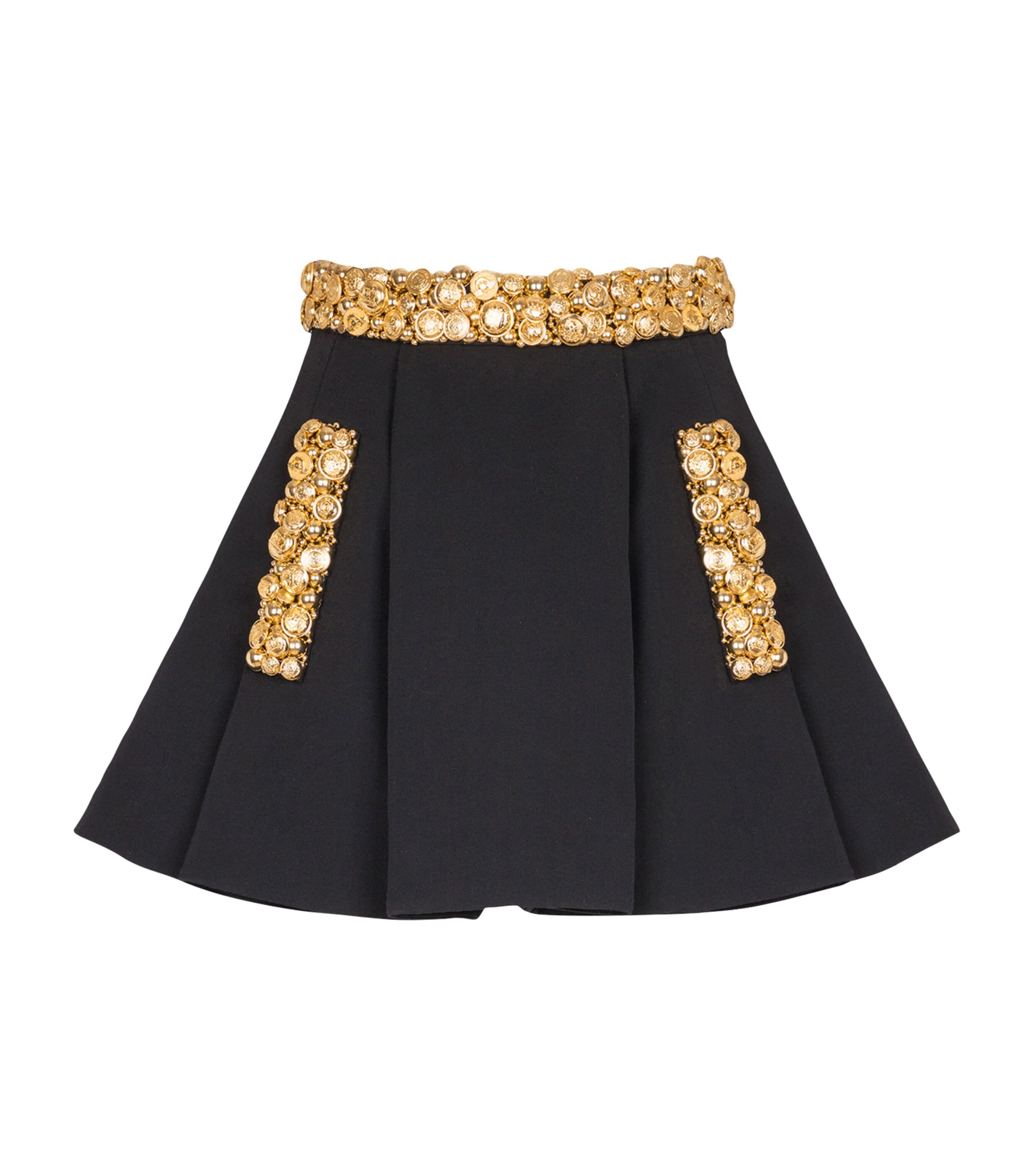 Wool Pleated Mini Skirt