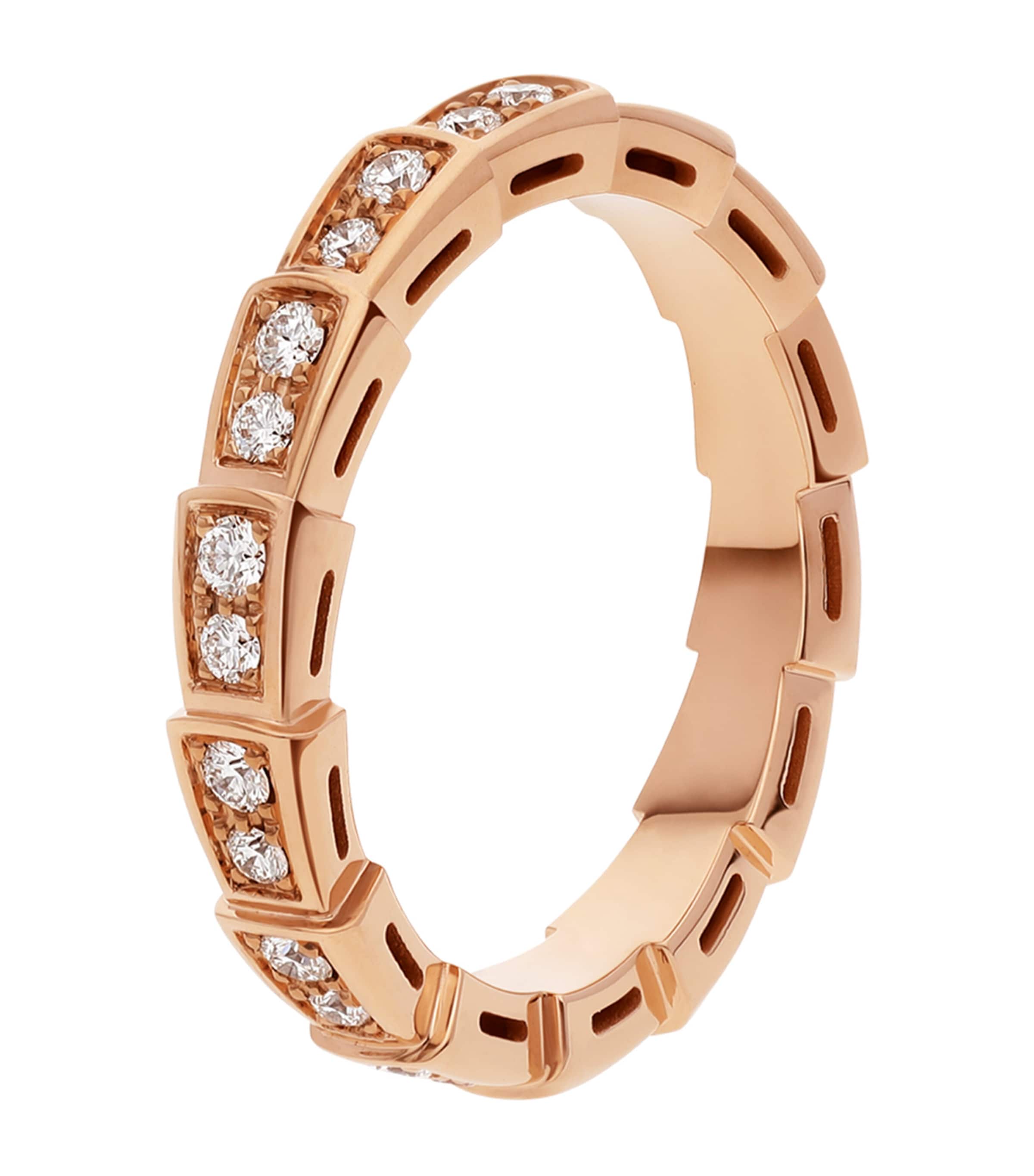 Rose Gold and Diamond Serpenti Viper Ring