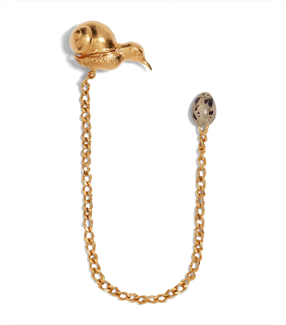Schiaparelli Hummingbird Brooch Opaque Gold