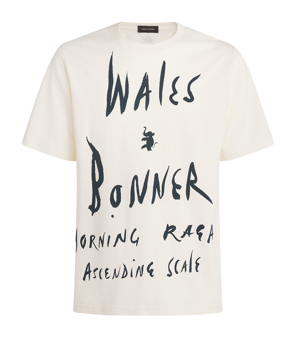 Wales Bonner Mens Cotton Raga T-Shirt Ivory
