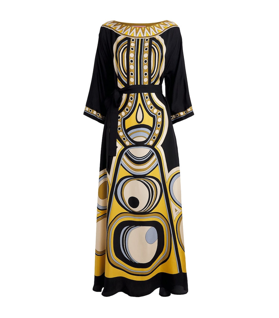 La Doublej Womens Silk Muumuu Maxi Dress Placée