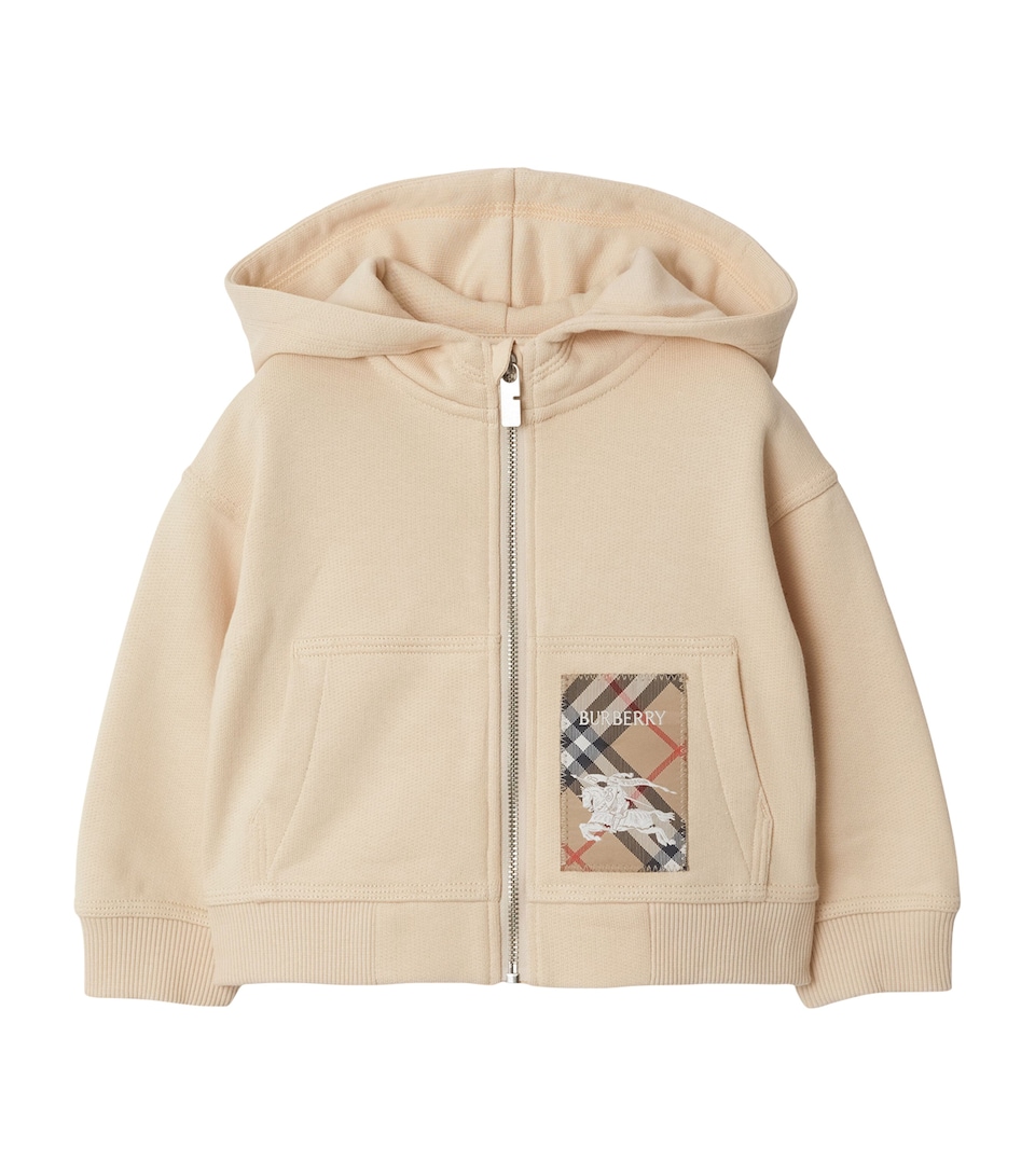 Cotton Check-Patch Hoodie (6-24 Months)