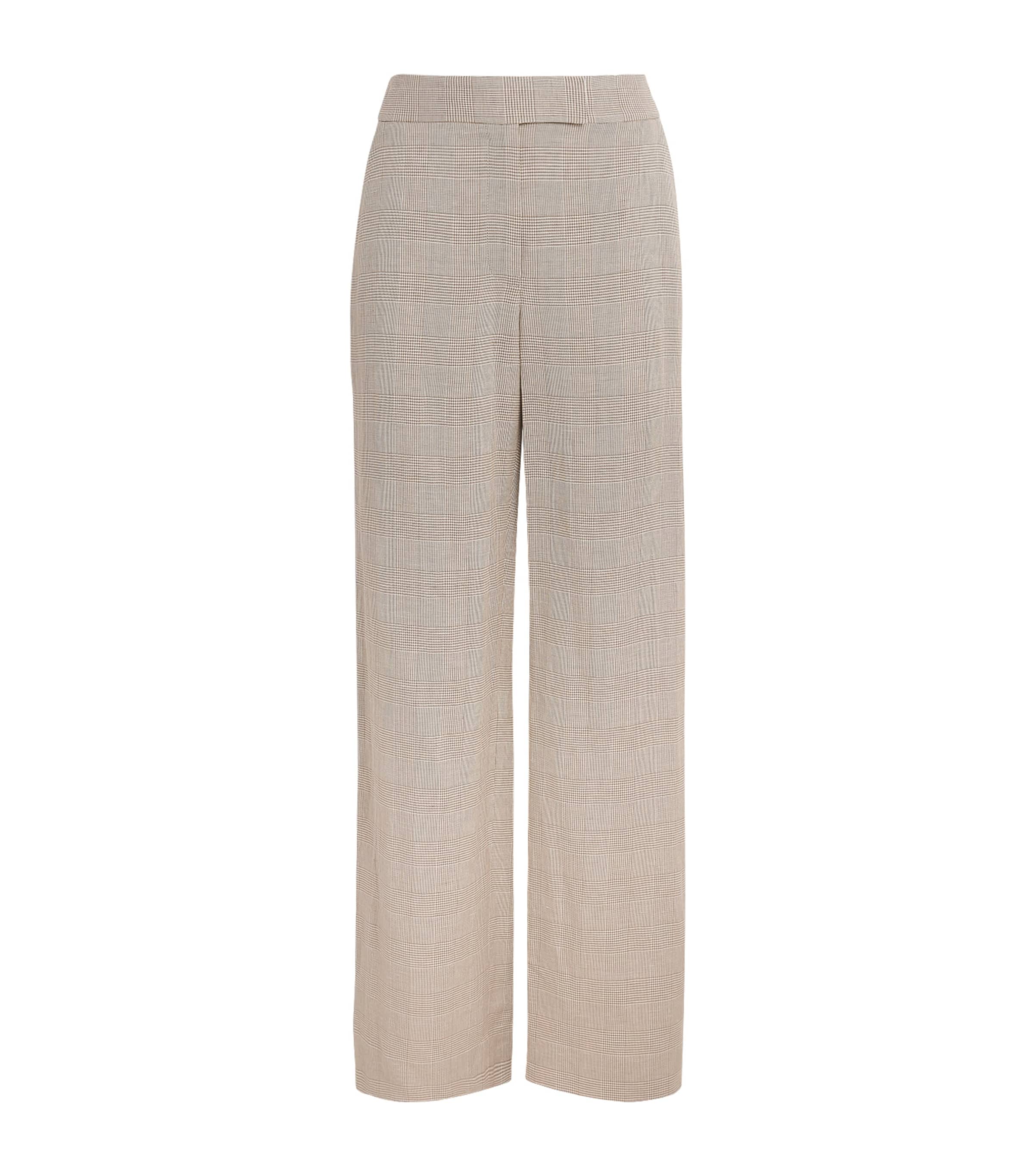 Veronica Beard Womens Plaid Broderick Trousers Acorn/dove