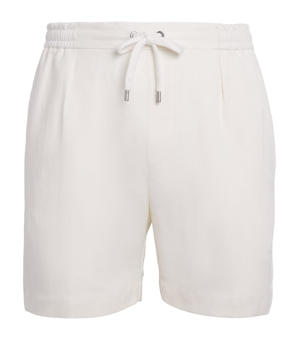 Ralph Lauren Purple Label Mens Silk-Linen Drawstring Shorts Deckwash White