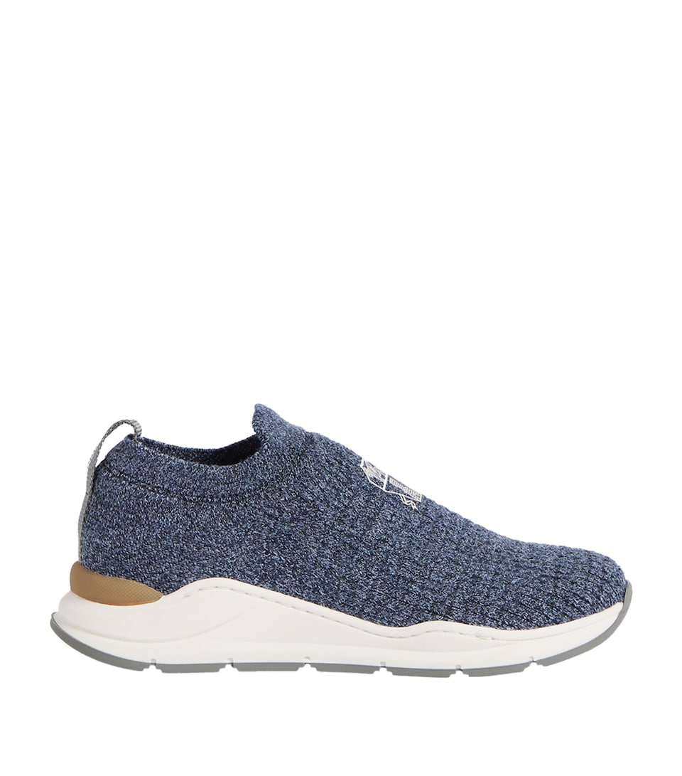 Brunello Cucinelli Kids Wool Knitted Slip-On Sneakers