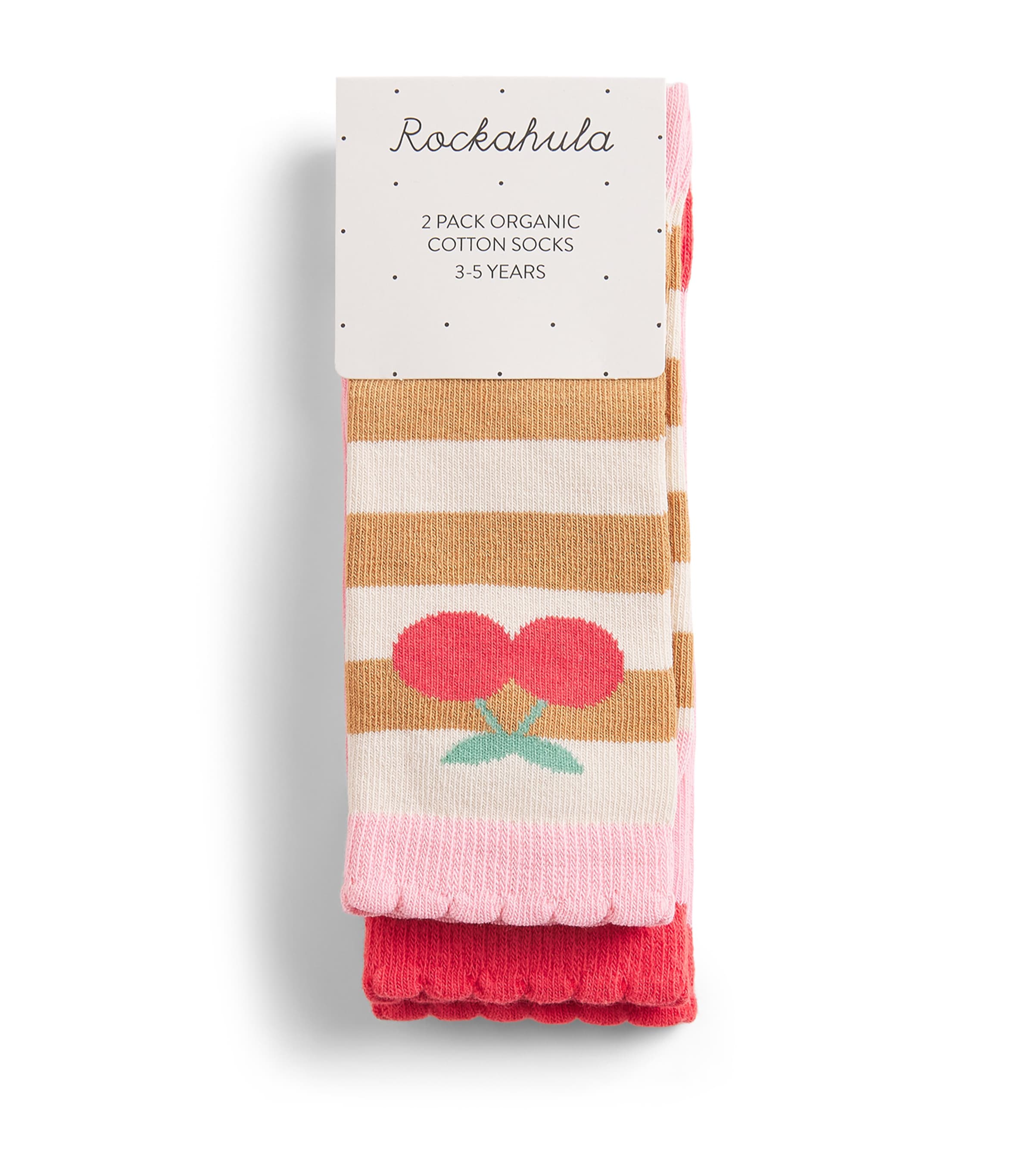 Rockahula Stripe Cherry Socks (Pack of 2) Pink