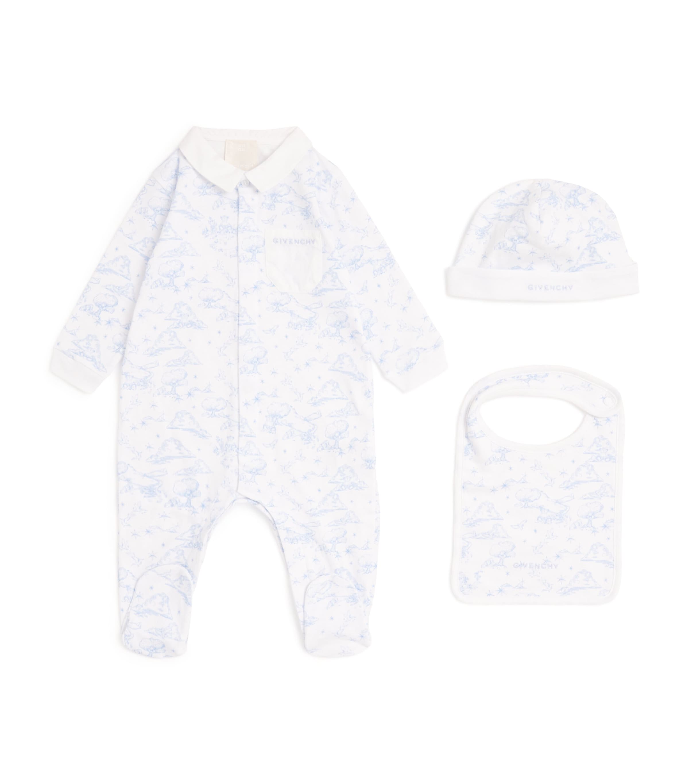 Cotton All-In-One, Hat and Bib Set (1-18 Months)
