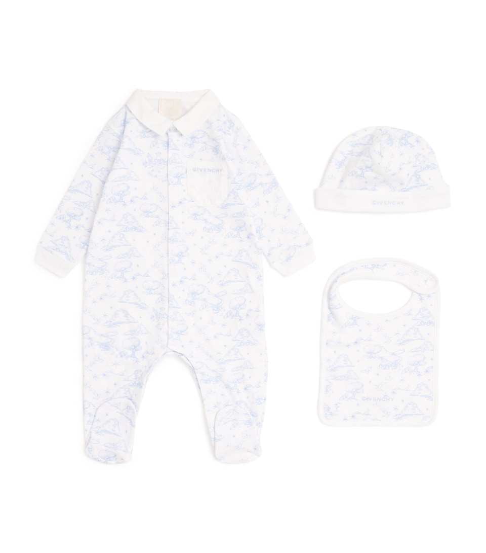 Cotton All-In-One, Hat and Bib Set (1-18 Months)