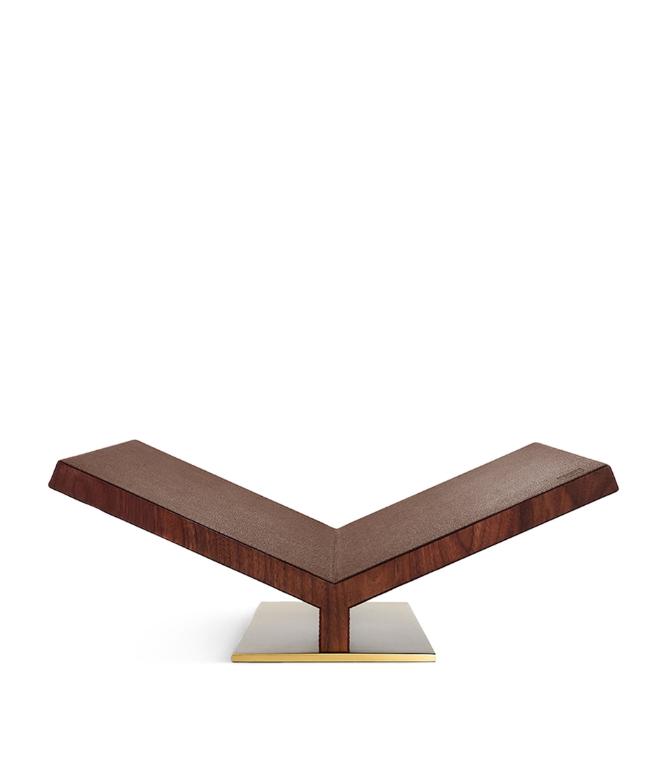 Walnut-Leather Classic Collector Bookstand
