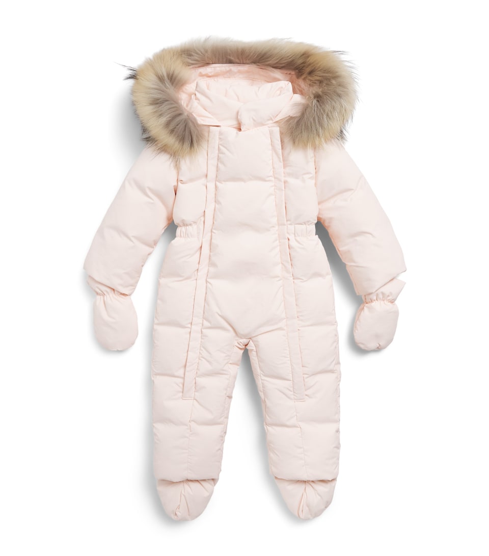Il Gufo Down Hooded Snowsuit (6-24 Months) Baby Pink
