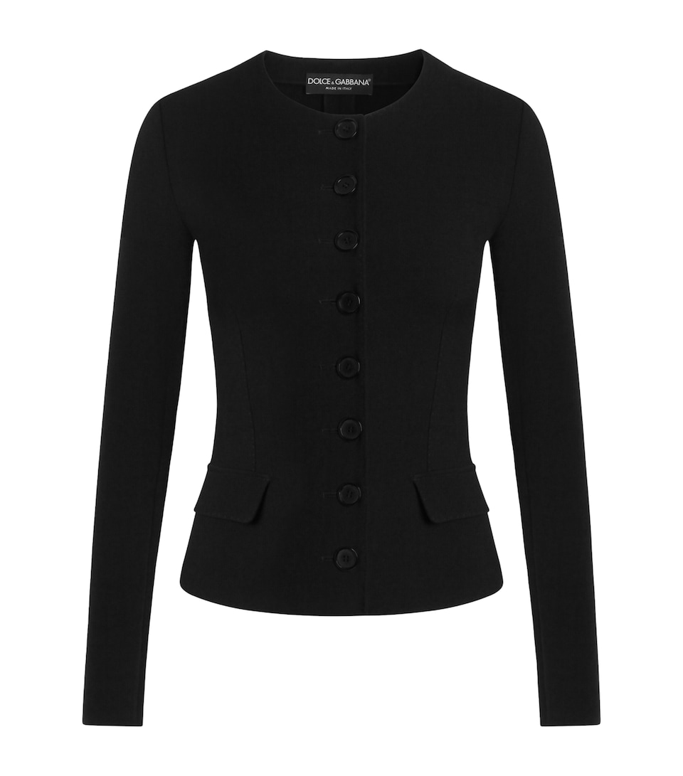 Dolce&Gabbana Womens Stretch-Virgin Wool Blazer Black