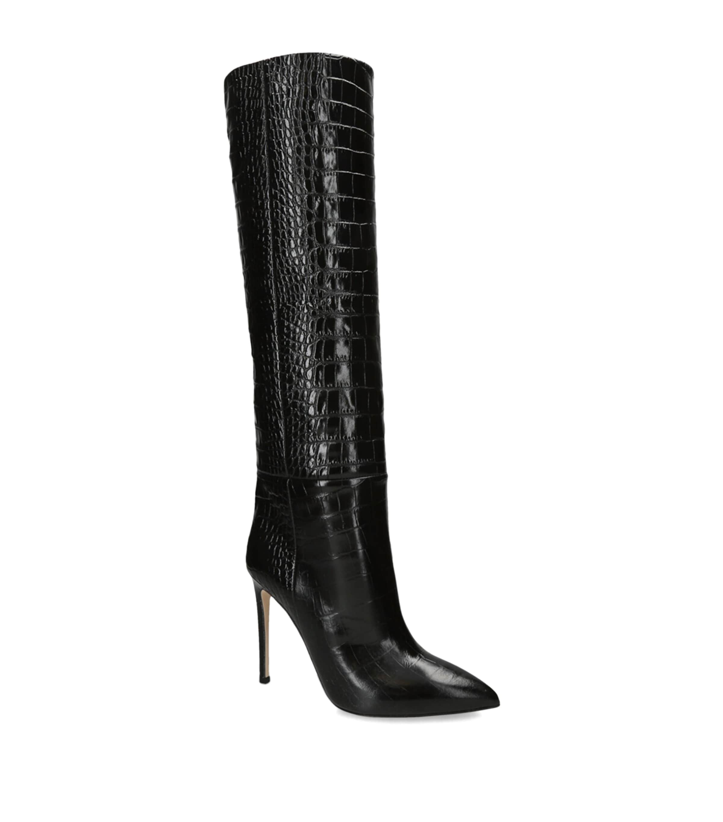 Croc-Embossed Knee-High Boots 105