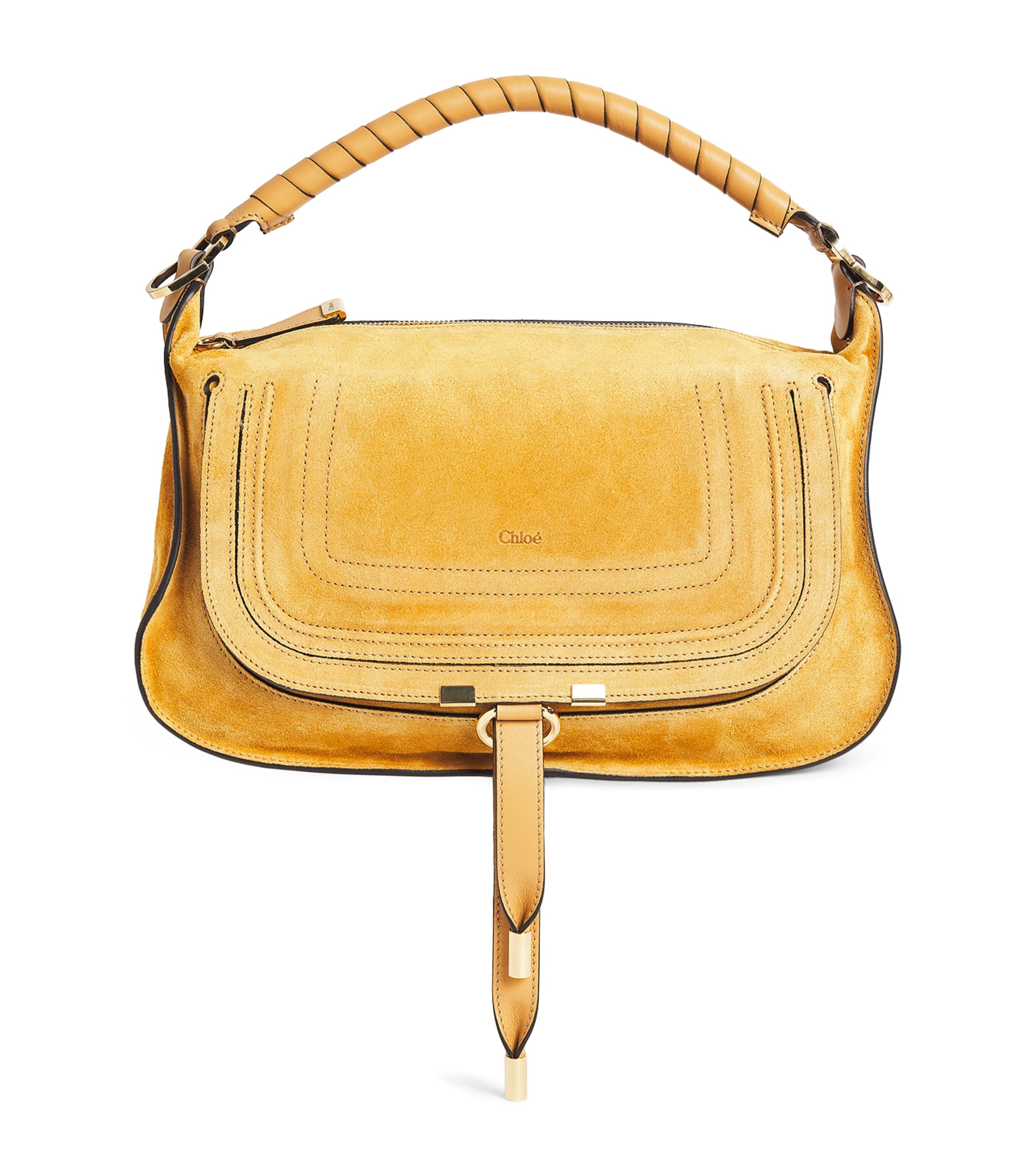 Chloé Small Suede Marcie Shoulder Bag Whispering Orange