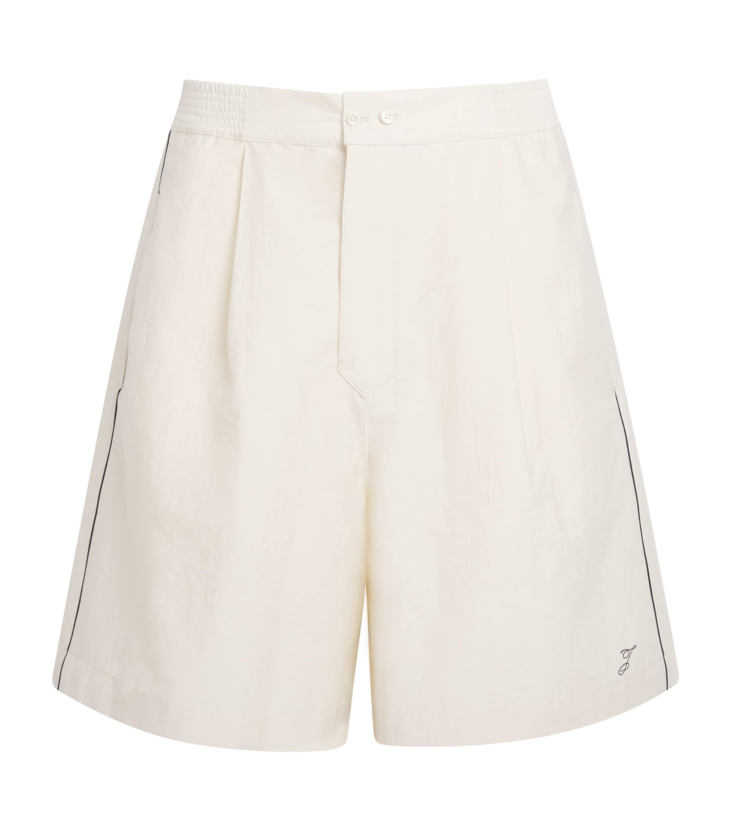 Jacquemus Mens Pleated Pyjama Shorts Off White