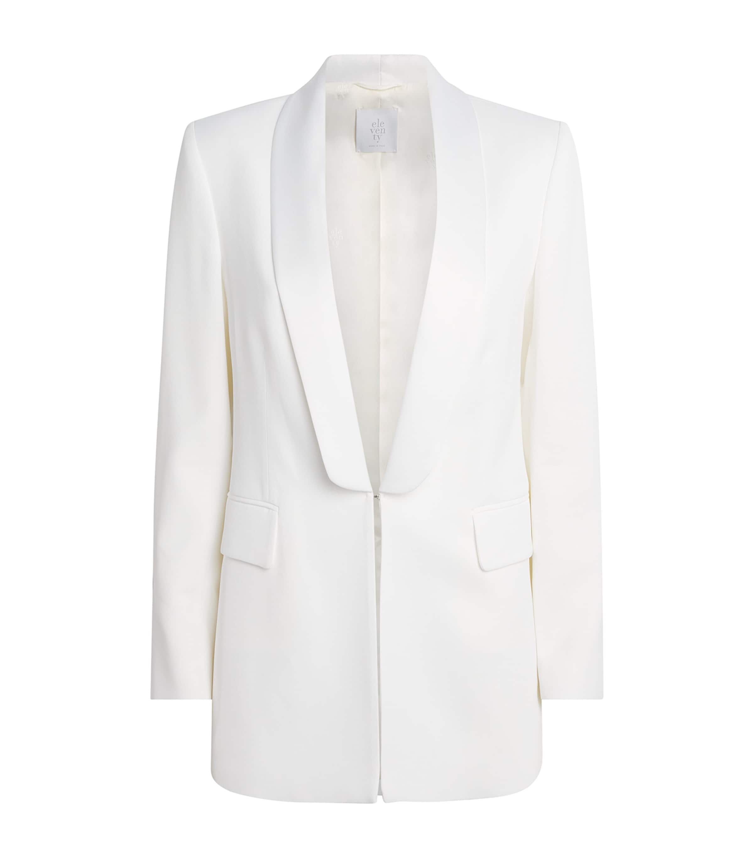 Eleventy Womens Twill Tuxedo Jacket Bianco