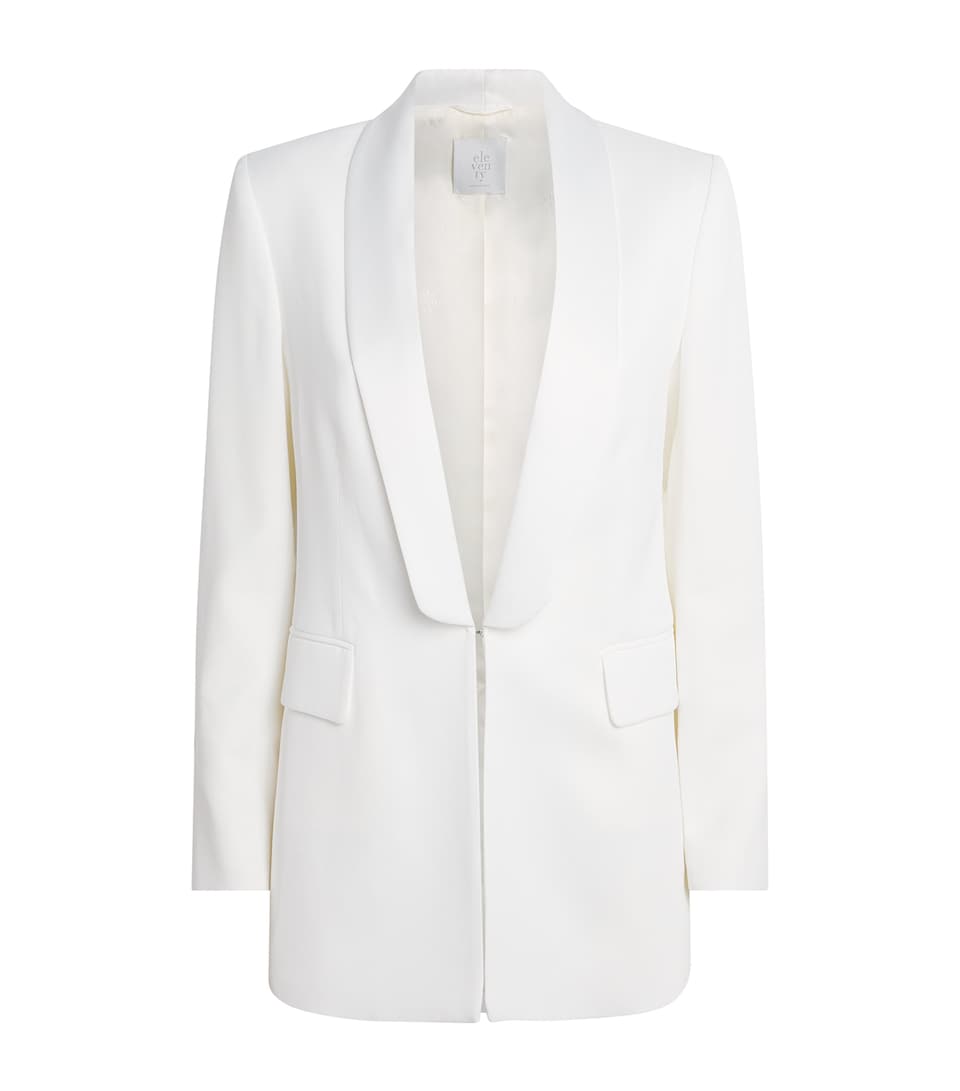 Eleventy Womens Twill Tuxedo Jacket Bianco